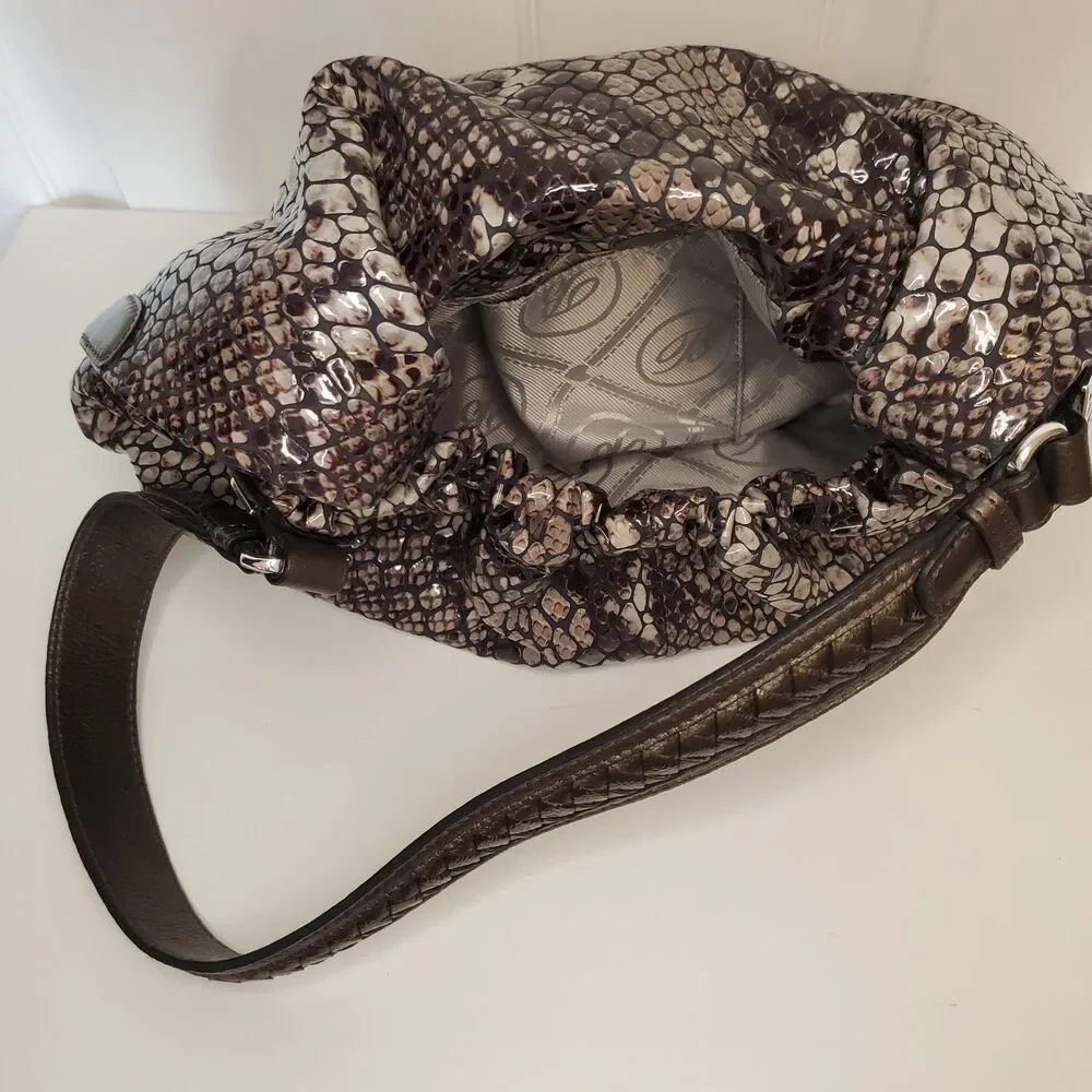 Brighton Gray Python Hobo Shoulder Bag E528784